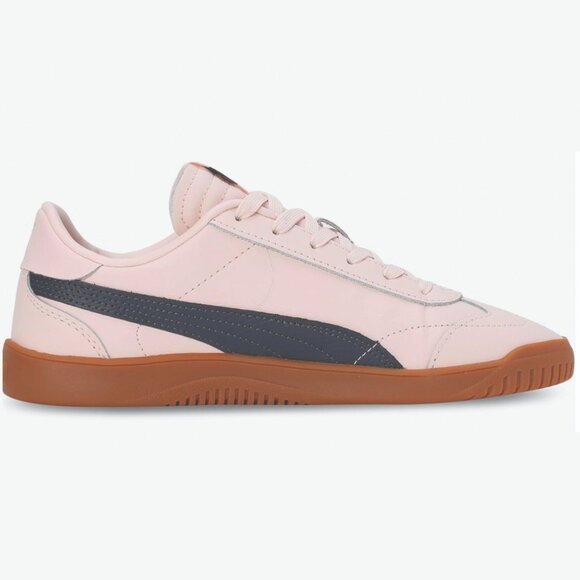 PUMA CLUB 5V5 Island Pink-Galactic Gray-GoldLEATHER LOW TOP TRAINERS - Picture 5 of 16